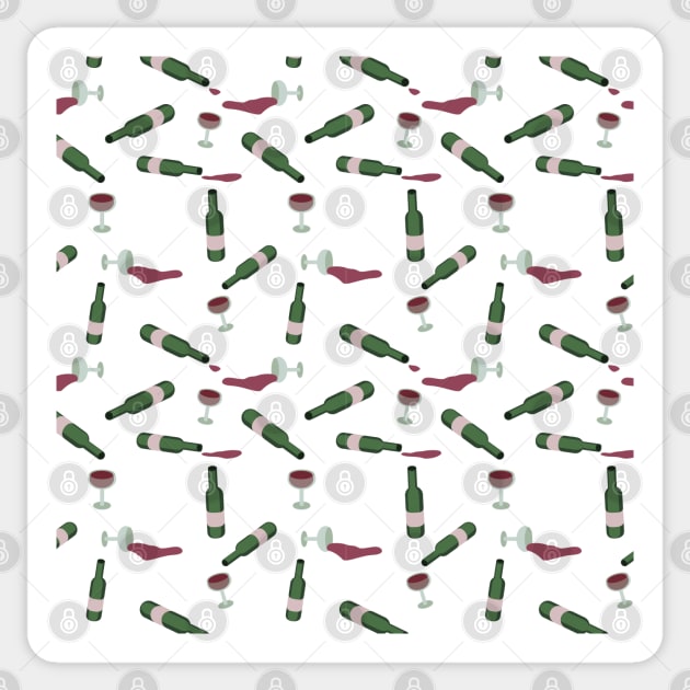 Pattern of red wine in white background Sticker by Nosa rez